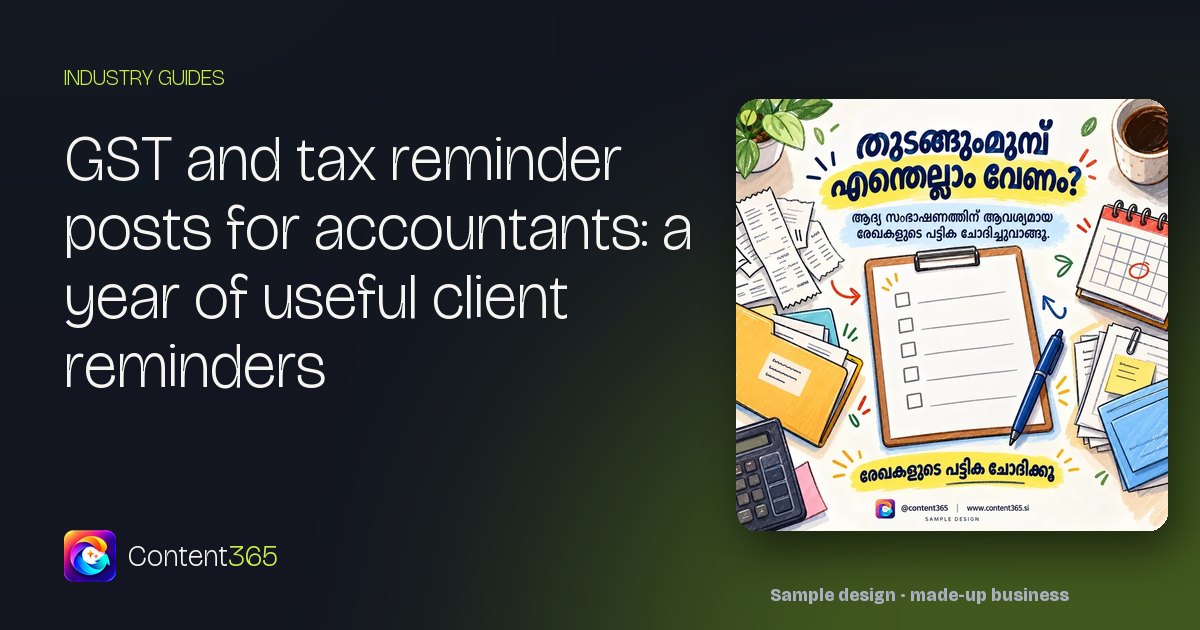 Cover image for GST and tax reminder posts for accountants: a year of useful client reminders