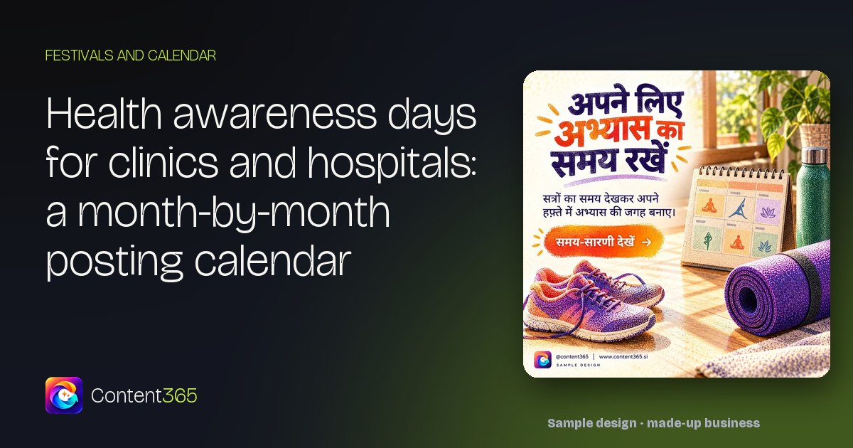 Cover image for Health awareness days for clinics and hospitals: a month-by-month posting calendar